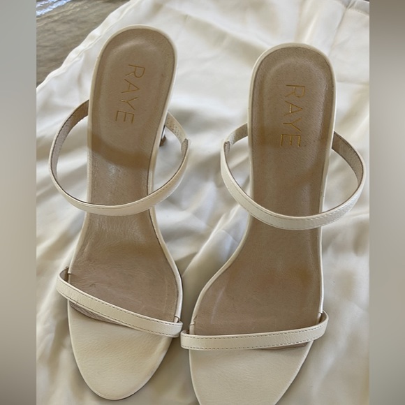 RAYE white leather heels sz 7.5 - Picture 6 of 10